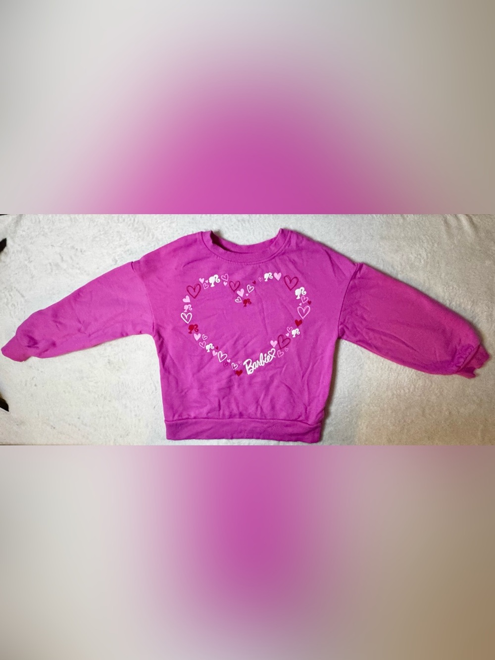 Barbie Hot Pink Heart Graphic Sweatshirt size 6-6x by Barbie